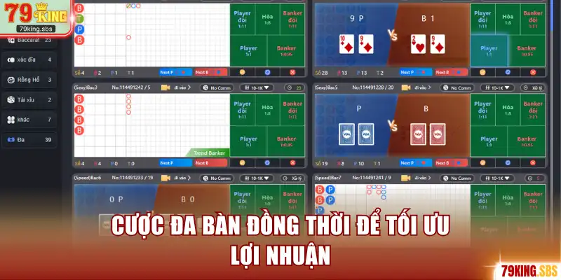 Cược đa bàn đồng thời để tối ưu lợi nhuận