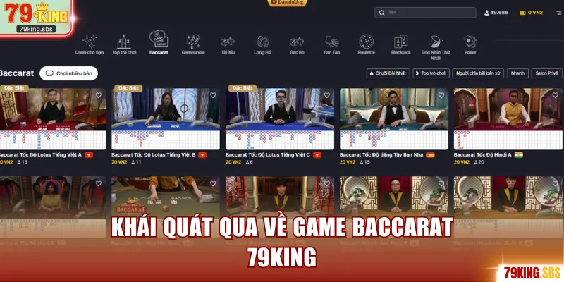 Khái quát qua về game baccarat 79KING