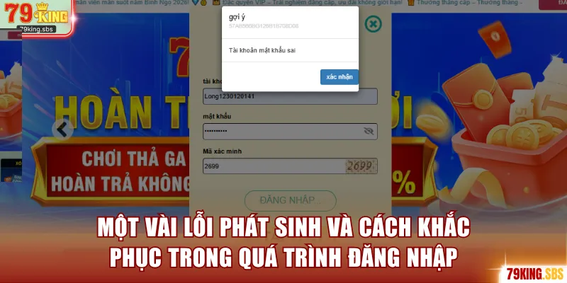 Một vài lỗi phát sinh và cách khắc phục trong quá trình đăng nhập