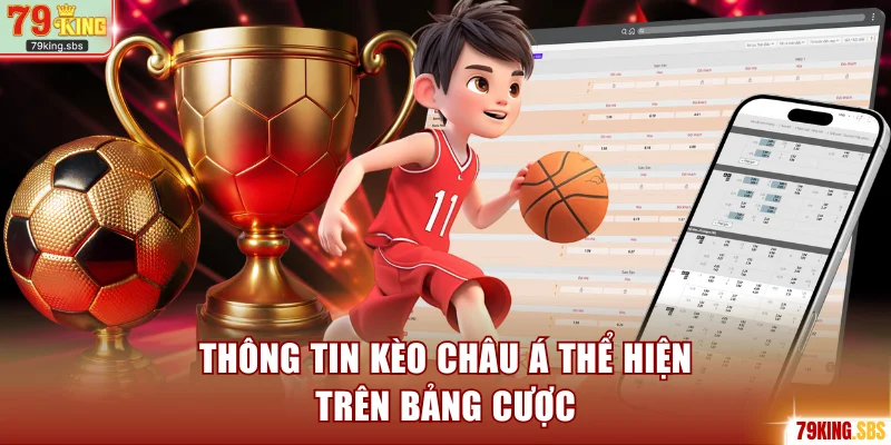 Thông tin kèo châu Á thể hiện trên bảng cược